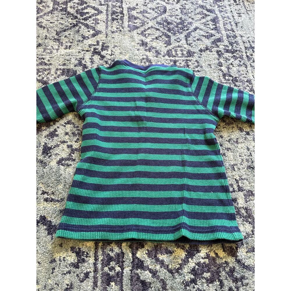 Boden | Green/Blue Knit Henley Top Front Pocket Size 5-6 Preppy Casual Lounge - Picture 4 of 4